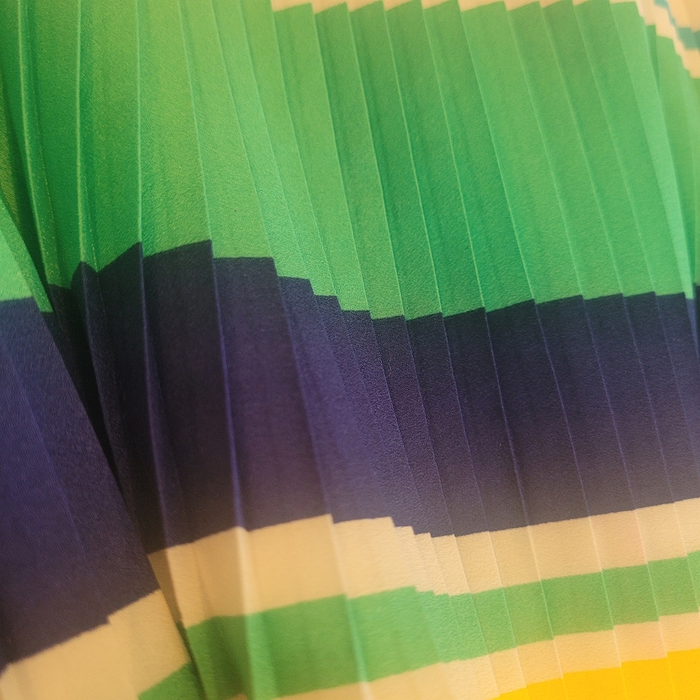 Merona Women's Skirt Pleated Multicolor Colorblock Rainbow Size Large - Picture 4 of 12